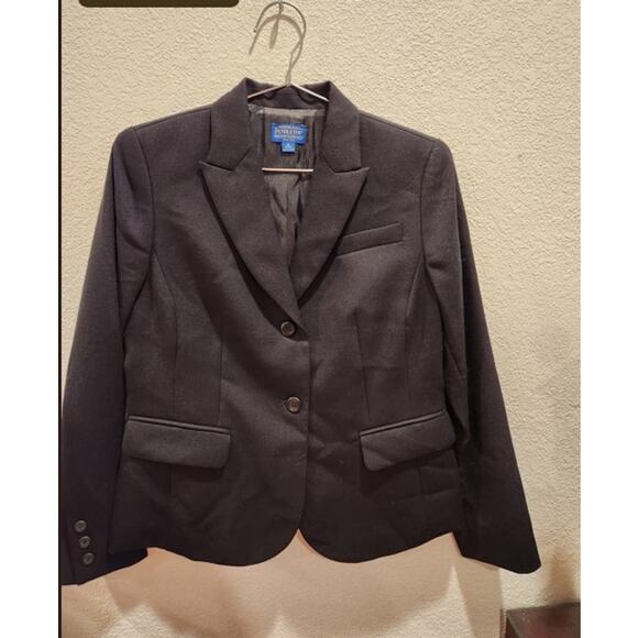Pendleton Woolen Mills 100% Virgin Wool Black Blazer, Size 6 Petite women blazer - Picture 1 of 3